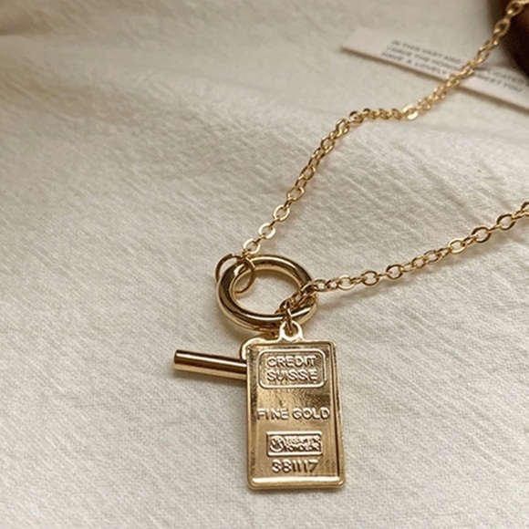 3/$30 Gold Bar Pendant Necklace - Picture 3 of 3